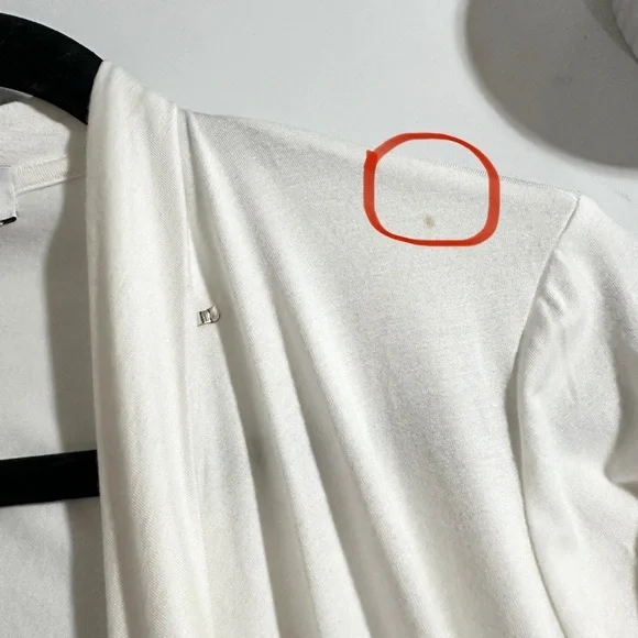 Michael Stars Vanessa White Eco Luxe Jersey Waterfall Draped Cardigan Size Small - Picture 5 of 8